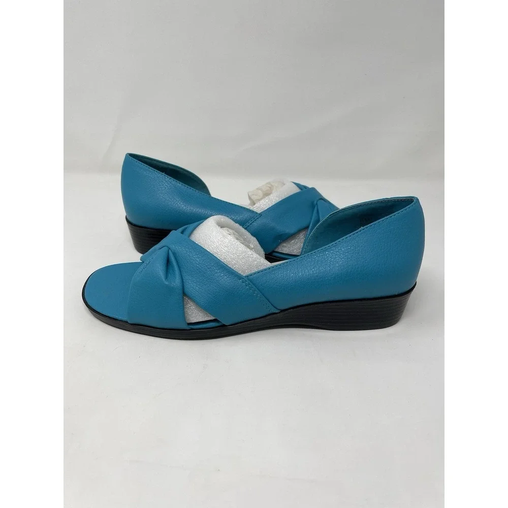 Cabin Creek Vintage Sandals Women's Size 8 Turquoise Slip On Comfort Shoes As-Is